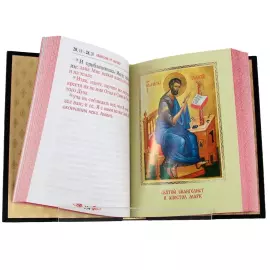The leather-bound book "The Holy Gospel"